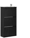 SoBuy Schuhschrank, Schwarz, Holzwerkstoff, 61x120x26 cm, Garderobe,