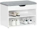 SoBuy Schuhbank, Grau, Holzwerkstoff, 60x44x30 cm, Garderobe, Garderobenb&auml;nke,