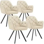 tectake Armlehnstuhl, Creme, Kunststoff, 58x87x58 cm, Esszimmer, St&uuml;hle,