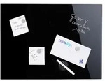 Relaxdays Magnettafel, Schwarz, Glas, Metall, 100x60x0.4 cm, Dekoration, Magnettafeln