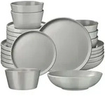 tectake Tafelservice, Grau, Keramik, 26x2.3x26 cm, Essen & Trinken, Geschirr,