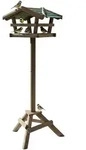 Relaxdays Vogelfutterhaus, Braun, Holz, 37x100x28 cm, Gartenzubeh&ouml;r, Gartenpflege,