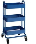 [en.casa] Servierwagen, Blau, Metall, Rollen, 46x78.5x35 cm, Esszimmer,...