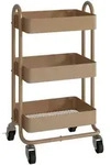 [en.casa] Servierwagen, Hellbraun, Metall, Rollen, 46x78.5x35 cm, Esszimmer,