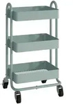 [en.casa] Servierwagen, Mintgr&uuml;n, Metall, Rollen, 46x78.5x35 cm, Esszimmer,