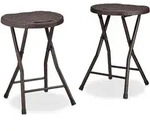 Relaxdays Klapphocker, Dunkelbraun, Kunststoff, Metall, 33x45x29 cm,...