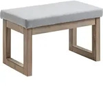Homcom Fussbank,, Grau, Kunststoff, 38x42x68 cm, Wohnzimmer, Hocker