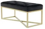 Kayoom Hockerbank, Schwarz, Gold, Metall, Kunststoff, Textil, 40x40x90 cm, Esszimmer,