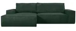 Vente-Unique Schlafsofa, Dunkelgr&uuml;n, Textil, Uni, 4-Sitzer, 267x167 cm,...