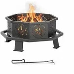 Relaxdays Feuerschale, Schwarz, Metall, 82x36x82 cm, Freizeit, Campingzubeh&ouml;r,