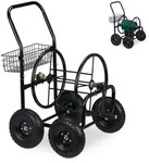 Relaxdays Schlauchwagen, Schwarz, Metall, Kunststoff, 62x91x80 cm, Gartenzubeh&ouml;r,