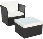 furnicato Gartensessel, Schwarz, Holz, 77x73x77 cm, Gartenm&ouml;bel, Gartenst&uuml;hle,