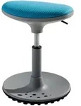 Paidi B&uuml;rohocker, Blau, Grau, Metall, Kunststoff, Textil, 38x48x27.5 cm, Oeko-Tex&reg;