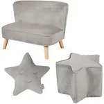 Roba Kindersofa, Grau, Textil, F&uuml;llung: Polyester, 70x50x48 cm, Kinder- &