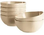 M&auml;ser Sch&uuml;ssel Cordelia, Sand, Keramik, 6-teilig, organisch, 6.5 cm,