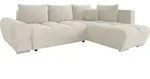Mirjan24 Ecksofa, Creme, Kunststoff, 5-Sitzer, Ottomane rechts,L-Form, 290x183...