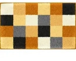 Grund Badteppich Bona, Gelb, Schwarz, Wei&szlig;, Textil, Karo, rechteckig, 60x100 cm,