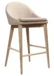 Miliboo Hochstuhl, Beige, Textil, 47x90x47 cm, Esszimmer, Barm&ouml;bel, Barhocker
