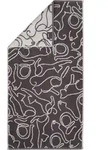 Cawoe Handtuch, Grau, Textil, Grafikmuster, 50x100 cm, Badtextilien, Handt&uuml;cher