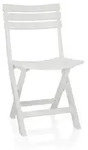 Gardenson Klappstuhl, Wei&szlig;, Kunststoff, 42x80x45.5 cm, abwischbar, klappbar,
