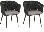 Proregal Gartenstuhl, Anthrazit, Metall, 2-Sitzer, 61x82x57 cm, Gartenm&ouml;bel,