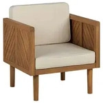 Beliani Gartensessel, Hellbraun, Beige, Holz, 1-Sitzer, 65x76x65 cm,...