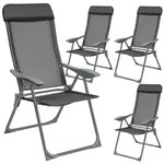 tectake Gartenstuhl, Anthrazit, Metall, 59x110x73 cm, Gartenm&ouml;bel, Gartenst&uuml;hle,
