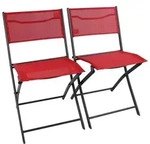 Ambia Garden Gartenklappstuhl-Set, Rot, Metall, Textil, 45x79x46 cm, klappbar,