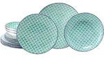 Creatable Tafelservice Mediterran Petrol, Wei&szlig;, Petrol, Keramik, 12-teilig, Mosaik,