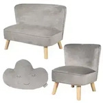 Roba Kindersofa, Grau, Textil, F&uuml;llung: Polyester, 70x50x48 cm, Kinder- &