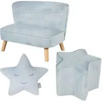 Roba Kindersofa, Hellblau, Textil, F&uuml;llung: Polyester, 70x50x48 cm, Kinder- &