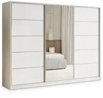 Masseno Schwebet&uuml;renschrank, Wei&szlig;, Silber, Holzwerkstoff, 9 F&auml;cher, 4 Schubladen,