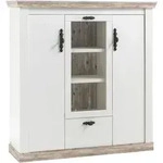 Mid.you Highboard, Pinien, Hellbraun, Holzwerkstoff, 8 F&auml;cher, 1 Schublade(n)