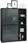 Vladon Highboard, Grau, Holzwerkstoff, 79x105.5x35.5 cm, Wohnzimmer, Kommoden &