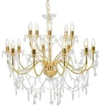 vidaXL Kronleuchter, Gold, Metall, Formgebogen, 80x74x80 cm, Lampen & Leuchten,