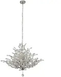 Searchlight Kristall-H&auml;ngeleuchte Bouquet, Chrom, Metall, Glas, 150 cm,