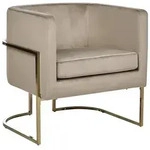 Beliani Sessel, Beige, Gold, Textil, 1-Sitzer, 72x71x70 cm, Wohnzimmer, Sessel,