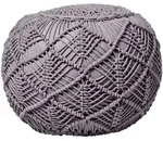 Homescapes Pouf, Grau, Textil, Uni, Rund, 40x35x40 cm, Wohnzimmer, Hocker, Poufs