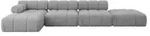 Altdecor Ecksofa, Hellgrau, Textil, 6-Sitzer, L-Form, 380x160 cm, Wohnzimmer, Sofas &