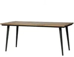 Livetastic Esstisch Guild, Natur, Schwarz, Holz, Metall, Ulme, teilmassiv,