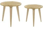 Beliani Beistelltisch, Gold, Holz, 36x45x46 cm, Wohnzimmer, Wohnzimmertische,