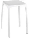 Wenko Badhocker, Wei&szlig;, Alu, Metall, Kunststoff, 29x46x29 cm, ohne Armlehne,