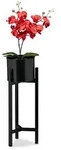 Relaxdays Blumentopf, Schwarz, Metall, 21.5x60x21.5 cm, Gartenzubeh&ouml;r