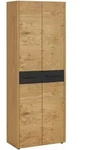 Garderobenschrank, Schwarz, Eiche, Holz, Eiche, Balkeneiche, furniert, 1...