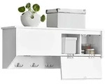 SoBuy Wandgarderobe, Wei&szlig;, Holzwerkstoff, 78x30x20 cm, Garderobe, Garderobenleisten
