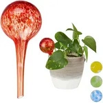 Relaxdays Bew&auml;sserungskugel, Rot, Glas, 6x15x6 cm, Gartenzubeh&ouml;r,...
