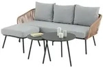 Idimex Gartenlounge, Grau, Braun, Metall, Mode, Loungem&ouml;bel, Gartenlounge-Sets