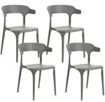 Beliani Gartenst&uuml;hle, Grau, Kunststoff, 4-Sitzer, 50x76x49 cm, Gartenm&ouml;bel,