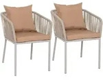MCW Gartenstuhl, Grau, Taupe, Textil, 55x75x55 cm, Gartenm&ouml;bel, Gartenst&uuml;hle,