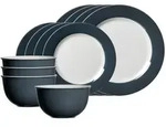 Ritzenhoff Breker Basic-Set, Anthrazit, Keramik, 12-teilig, Rund, 2x2x2 cm, Essen &